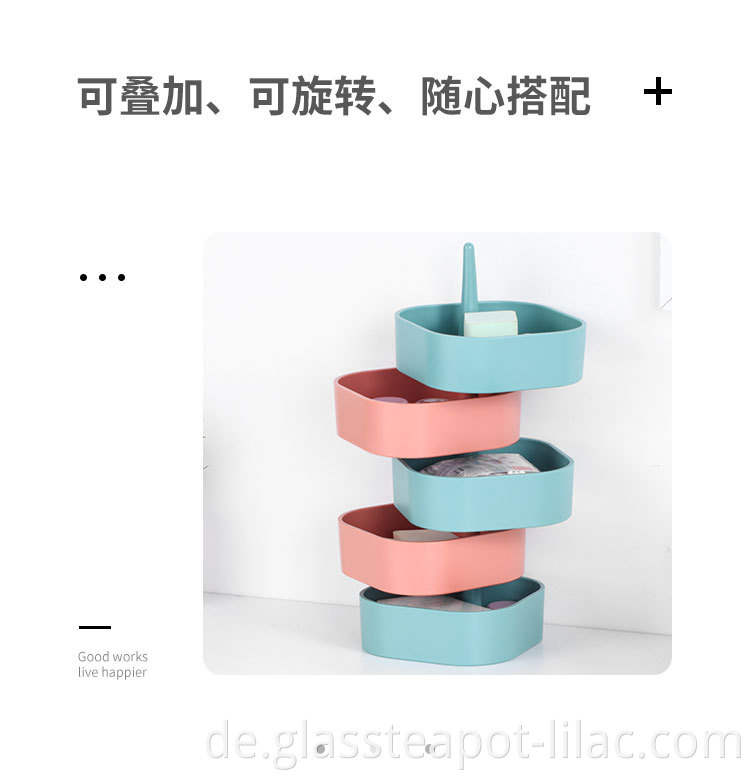 Hey Lilac Kostenlose Probe Niedriger Versand Fabrik Großhandel Kunststoff Mehrschichtiger Stapel Rotierender Einstellbarer Organizer